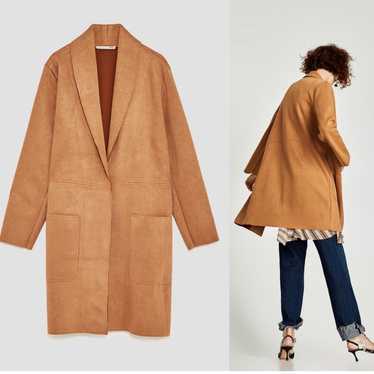 Zara Women’s Camel Faux Suede Lightweight Jacket S