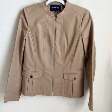 Lafayette 148 New York Zip Front Cocoa Blazer 8