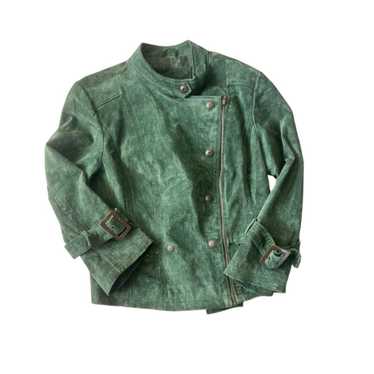 Live A Little Green Suede Moto Jacket | Small