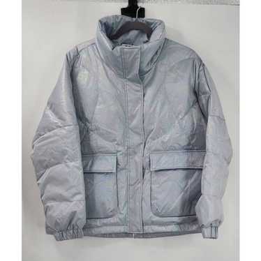 Nap Loungewear Goose Down Blue Metallic Puffer Siz