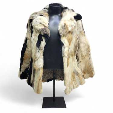 Patchwork rabbit Fur Coat