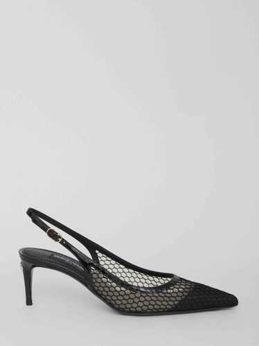 Dolce & Gabbana Mesh and patent leather slingback