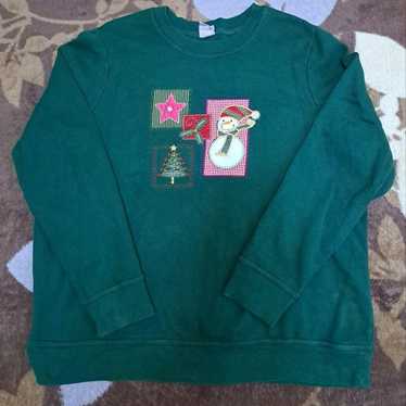 HOLIDAY EDITIONS Vintage Sweatshirt Snowman Christ