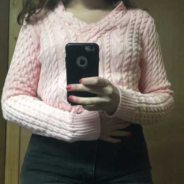 Vintage Baby Pink Ribbed Sweater