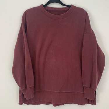 Aerie Maroon Oversized Crewneck Sweatshirt - Size 