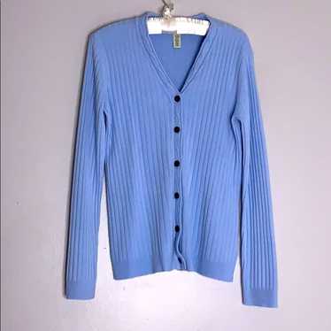 Vintage Classic Elements icy blue ribbed cardigan 