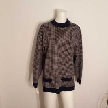 Pendleton wool navy check Crewneck sweater Tunic t