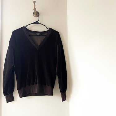 V-neck velour sweatshirt - Gem