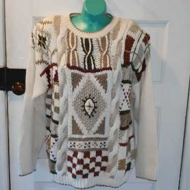 Vintage 1980s Huntington Ridge L hand knitted