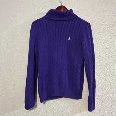 Vintage Womens Purple Ralph Lauren Sport CableKnit