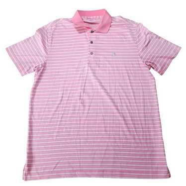 Izod Mens Golf Performance Polo Pink Stripe Size L