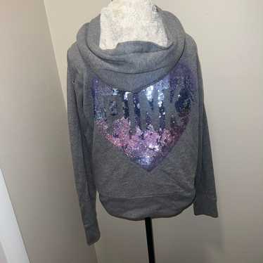 Fur lined pink Victoria’s Secret bling hoodie