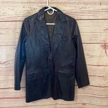 Vintage Y2K Banana Republic purple leather jacket