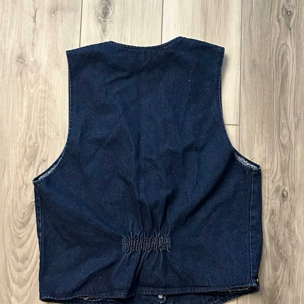 Vintage APACHE Women’s Bejeweled Denim Vest Size … - image 2