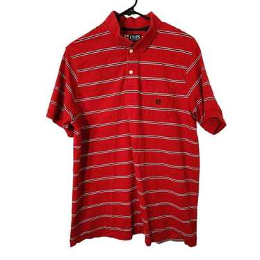 Chaps Chaps Men's Red Striped Polo Shirt Short Sle