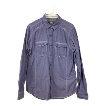 Bke BKE Shirt Blue Long Sleeve Button Front Standa