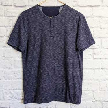 John Varvatos Faded Stripe Henley Tee S Blue Short