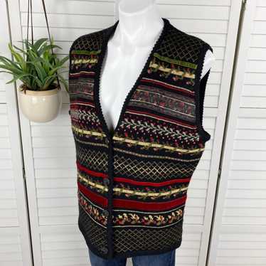 Vtg Susan Bristol L Wool Sweater Vest