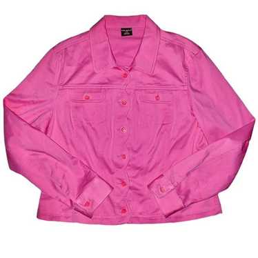 Vintage Y2K Button Up Pink Jean Jacket