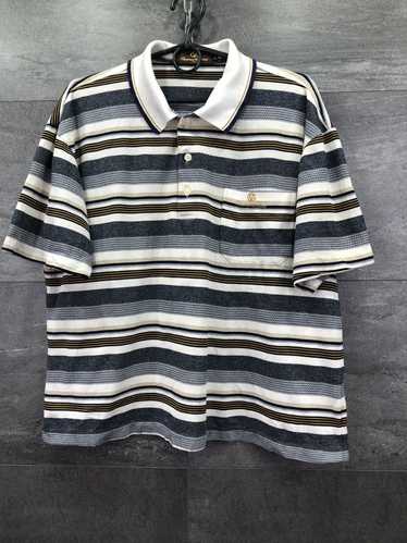 VALENTINO】1990s Striped S/S Polo Shirt
