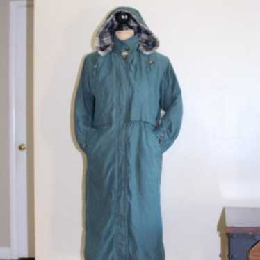 Vtg Eddie Bauer Green Detachable Liner Hooded Down