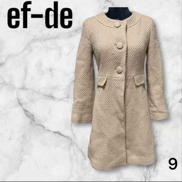 [ef-de] 9 Beige Long Coat with Polka Dot Lining Ou