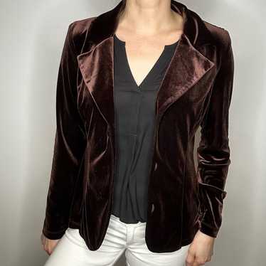 Y Apparel Vintage Velvet Brown Blazer Jacket M