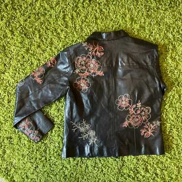 Vintage Embroidered Leather Jacket