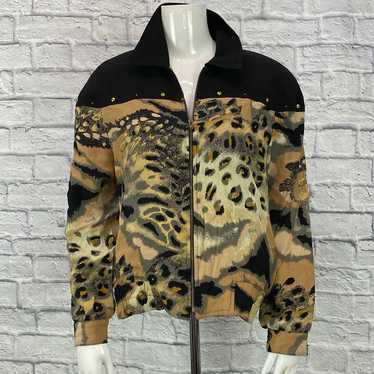 Vintage City Girl Sport Animal Print Windbreaker