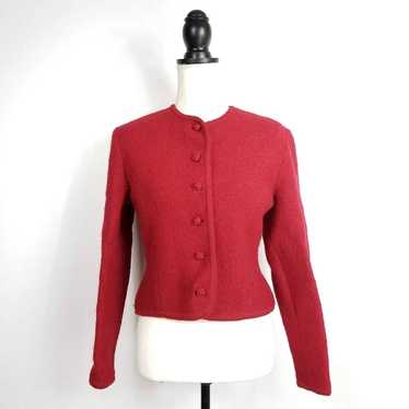 Vintage Lands End Classic Red Wool Jacket