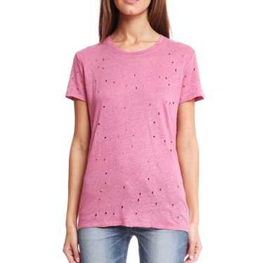 IRO 100% Linen Clay Pink Distressed Tee