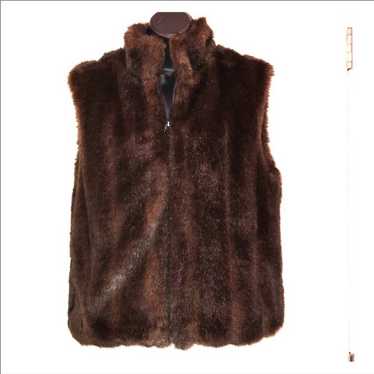 Giacca Vintage Brown Faux Fur Reversible Vest