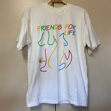 Vintage 90s Animals Friends For Life Faded Shirt M