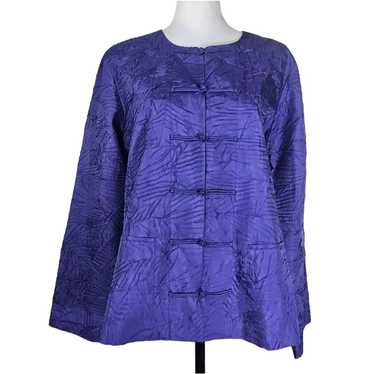 90s 80s Eileen Fisher Purple Silk Jacket Vintage T