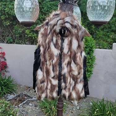 GUESS Faux Fur Faux Leather Vest