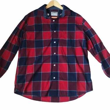 Express Slim Soft Wash Red/Blue Plaid