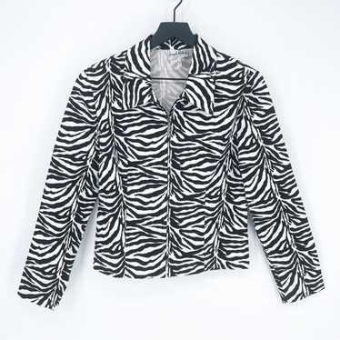 Vintage Joseph Ribkoff Zip Up Zebra Print Jacket B