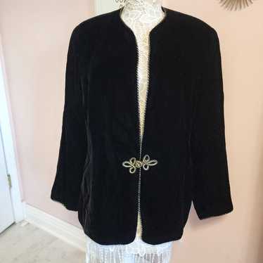 EUC vintage Talbots Velvet gold long blazer jacket