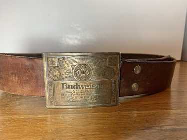 [レア]80s 90s Budweiser 本革ベルトVINTAGE馬車usa製 レア]80s 90s Budweiser 本革ベルトVINTAGE馬車usa製