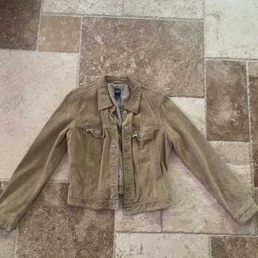 Vtg GAP Jeans 1969 leather men's suede tan brown Sherpa
