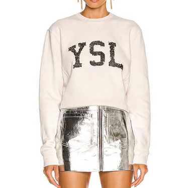 トップス 90's YVES SAINT LAURENT logo sweatshirt Vintage YVES SAINT LAURENT Sweatshirt Sweater With Sidetape
