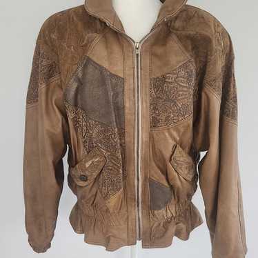 Winlit leather 80s jacket