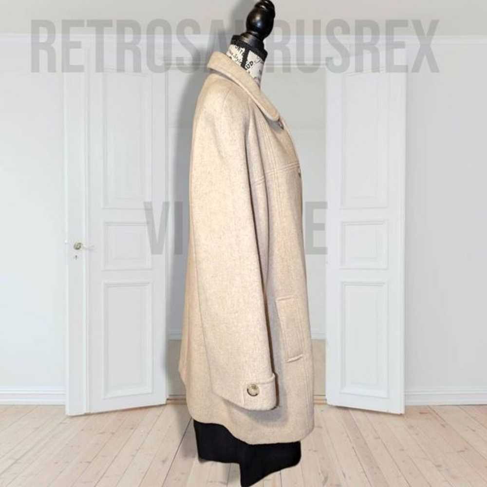 Vintage 1980's Bromley Wool Blend Beige Peacoat T… - image 3