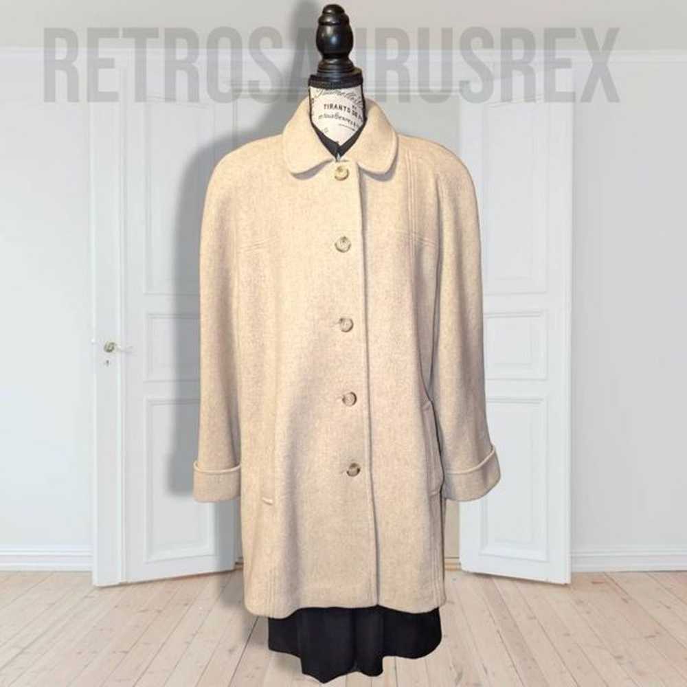 Vintage 1980's Bromley Wool Blend Beige Peacoat T… - image 5