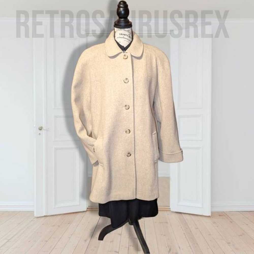 Vintage 1980's Bromley Wool Blend Beige Peacoat T… - image 6