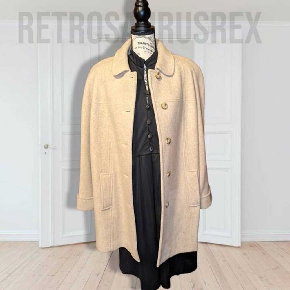 Vintage 1980's Bromley Wool Blend Beige Peacoat T… - image 7