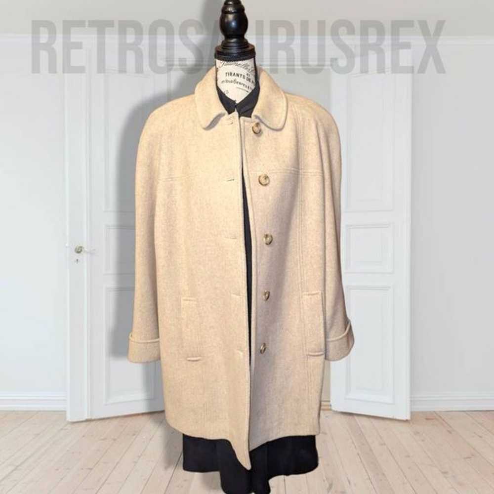 Vintage 1980's Bromley Wool Blend Beige Peacoat T… - image 8