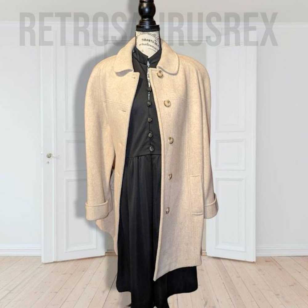 Vintage 1980's Bromley Wool Blend Beige Peacoat T… - image 9