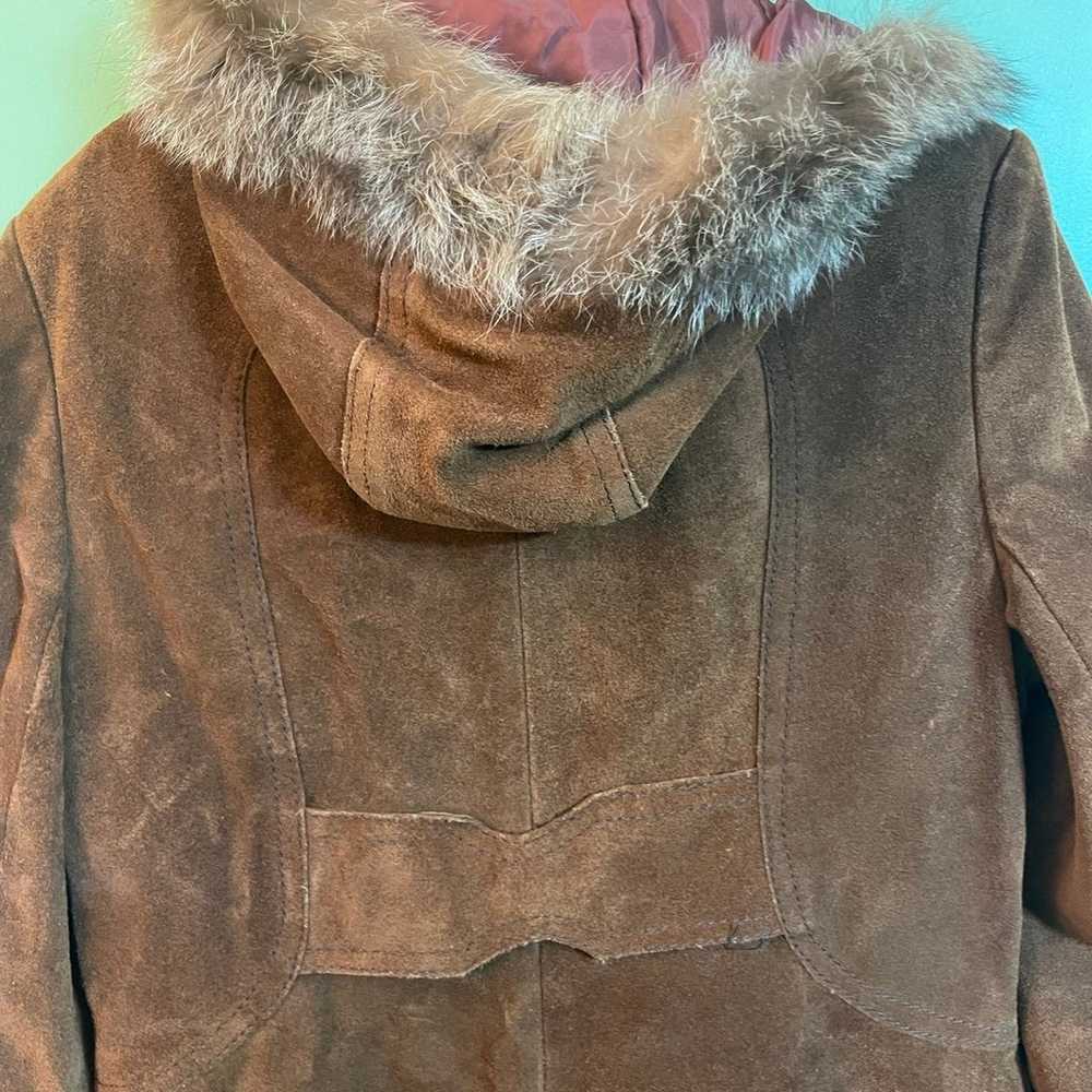 Fur trimmed suede jacket - image 4