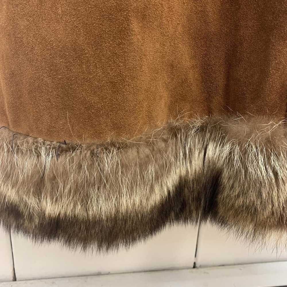 Fur trimmed suede jacket - image 8